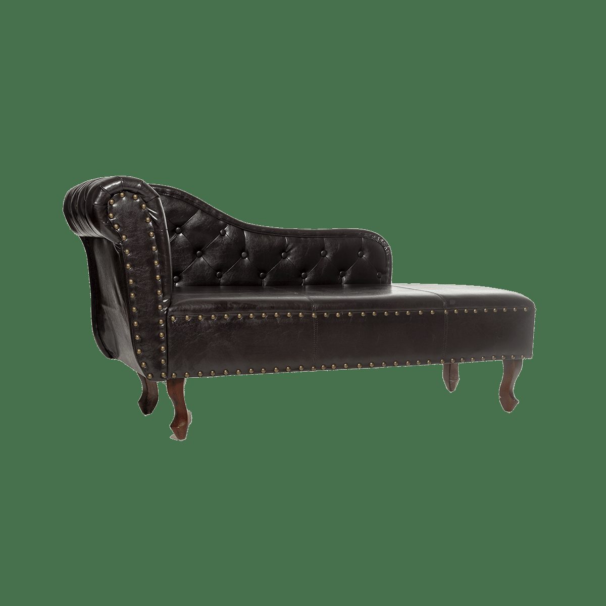 Chaise longue de piel sintética negro izquierdo